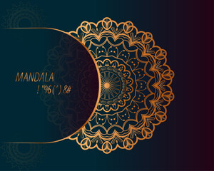 Luxury gold mandala ornament background design. Vector mandala for decoration invitation, cards, wedding, cover, banner.
