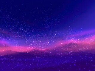 Obraz premium Night cloudy sky. Purple and blue abstract space with stars and sparkles.