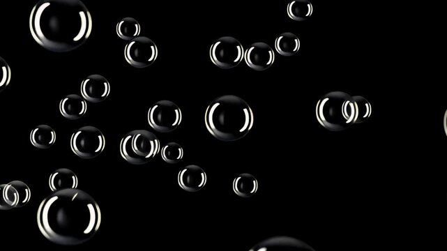 Floating bubbles animated overlay, transparent 4K video, alpha channel, ProRes 4444