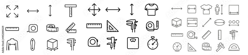 Aufkleber Graphic design elements showcasing various measurement tools and symbols used in fashion and design projects