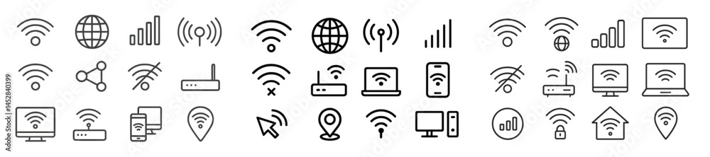 Leinwandbilder set of wireless technology icons representing connectivity and devices for modern communication in v