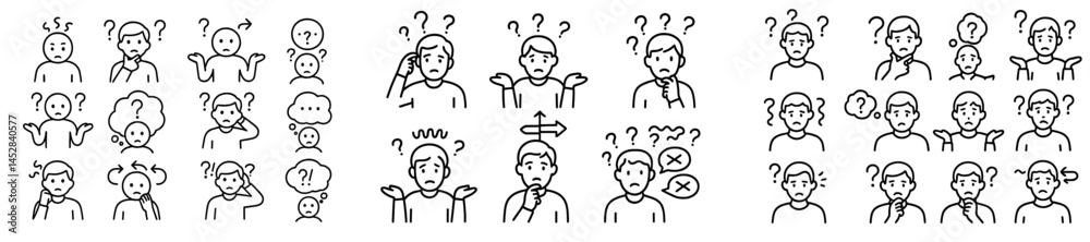 Aufkleber emotional expressions represented through various icons showing different feelings and reactions