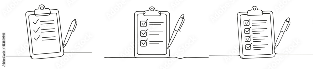 Fototapete planning and organizing tasks with checklists on clipboard and pen for effective time management