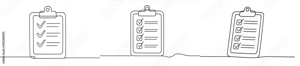 Poster checklist being updated in a minimalist style with simple lines and forms illustrating task completi