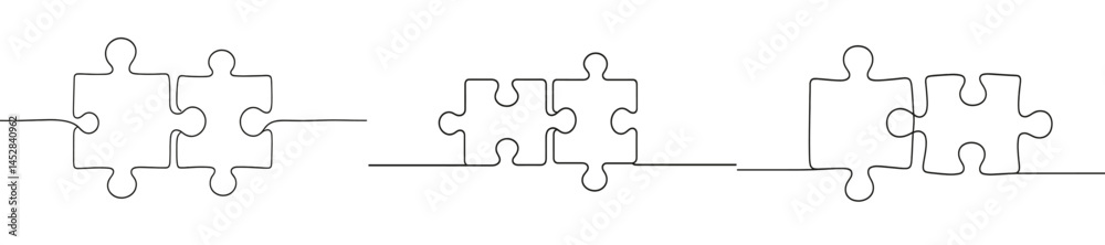 Aufkleber Connecting puzzle pieces illustrating collaboration and problem-solving in a creative workspace environment