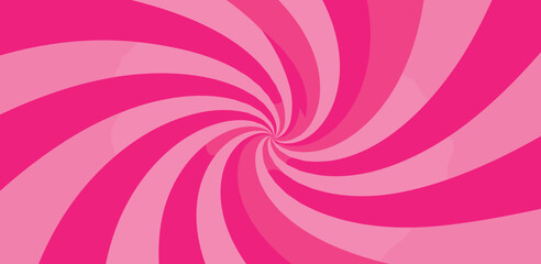 Fototapeta premium Pink ice-cream swirl background. Spiral candy pattern. Groovy vector strawberry color