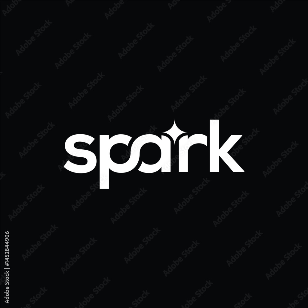 Fototapete typography text spark logo design, word mark spark graphic vector icon template