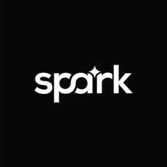 Fototapeta premium typography text spark logo design, word mark spark graphic vector icon template 