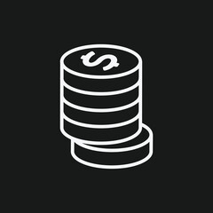 Stack of Dollar Coins, Representing Savings, Wealth, and Finance on Black Background