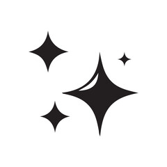 Sparkling, shiny, star icon, decoration, comic symbol vector black). Vector Illustration eps file.