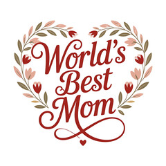 Obraz premium Elegant Mother's Day Typography with Heart isolated on white or transparent png