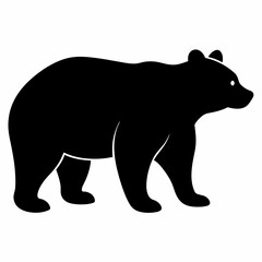 Fototapeta premium Silhouette of Majestic Bear: A bold, minimalist silhouette captures the raw power and iconic form of a solitary bear in a dynamic pose.