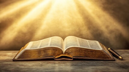 Divine Inspiration: An Open Bible Illuminated by Golden Rays