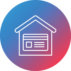 House Payment Line Gradient Circle Background Icon