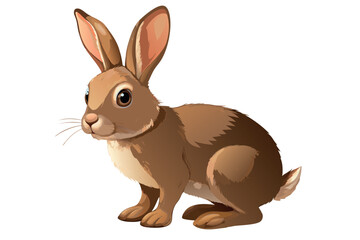 Obraz premium brown rabbit with expressive eyes, fluffy fur, and perked ears, creating a lifelike and charming animal portrait