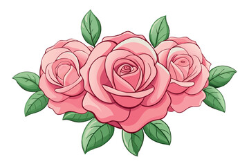 Fototapeta premium pink roses with soft petals and delicate blooms, evoking a romantic and elegant feel, perfect for love and floral themed designs