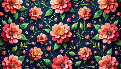 Intricate floral design, repeating seamlessly , fabric, arabesque, repeat