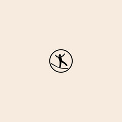 Slackline icon flat vector design.