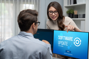 Software update on computer for brisk version of device software upgrade