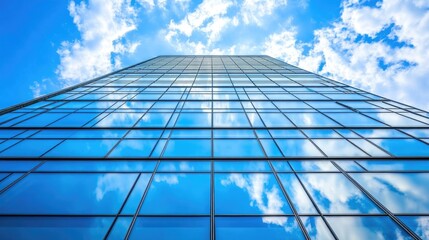 Fototapeta premium Skyscraper Reflection City Dreams Blue Sky.