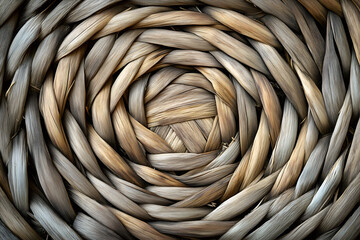 Minimal composition of dry wood fibers arranged in circular pattern, top view