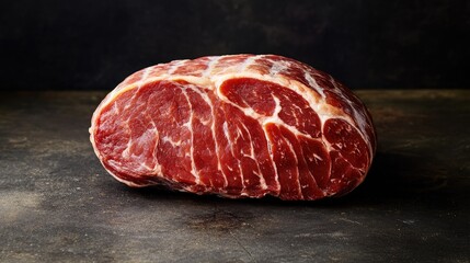 Rustic Smoked Pork Shoulder with Dark Background, and Gourmet Meat.