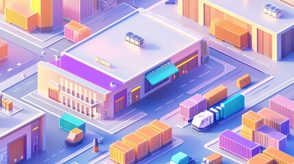 Fototapeta premium Goods transportation and storage abstract concept vector illustration set. Supply chain management, logistics hub, warehouse logistics, sorting and shipping, package delivery abstract metaphor. illus