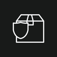 Package Protection Shield Line Icon