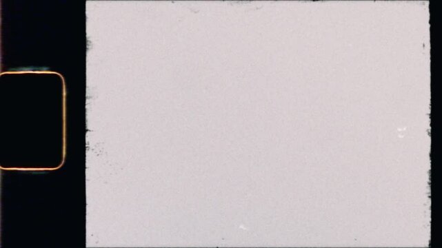 Old Retro Film Cell Frame Overlay for 8mm/Super 8 with Imperfections and Edge Wear. Reel Gate Overlay with Organic Grain and Analog Frame Shake Jitters and Flicker