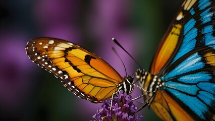 Fototapeta premium A closeup vibrant butterfly with wings designed.