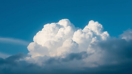 Abstract Digital Cloud Formation in a Blue Sky
