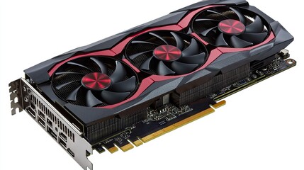 High-performance graphics card with cooling fans.