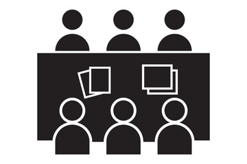 Meeting room setup line icon vector. hybrid meeting room setup sign. isolated contour symbol black illustration.