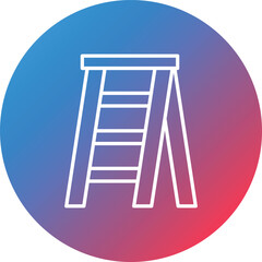 Stepladder Line Gradient Circle Background Icon