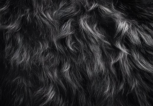 Close-up of dense black-gray animal fur.