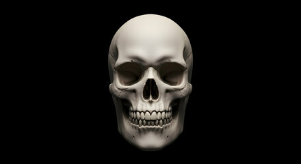 Obraz premium Realistic Human Skull Model in High Definition with Dark Background