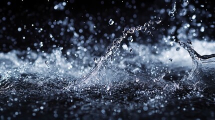 Water splash, isolated on black background