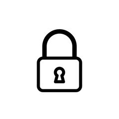 Simple padlock icon in minimalist black style