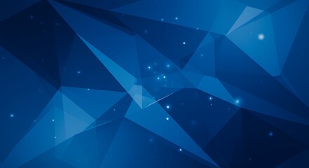 Deep Blue Geometry: Abstract 3D Render AI Generated
