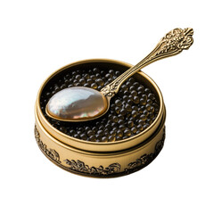 Luxury Caviar Tin With Mother Of Pearl  isolated on a transparent background
