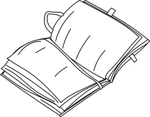Open Notebook Top View Hand-Drawn Style for Planning or Journaling