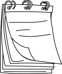 Spiral Notepad Page Line Illustration for Writing, Task Lists