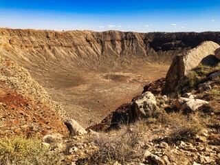 Autumn View While Walking on the Rim Tour at Meteor Crater near Winslow Arizona. © LMSwanson