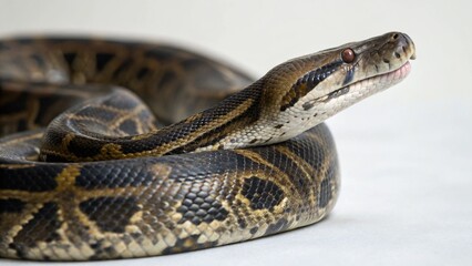 Fototapeta premium Burmese Python on studio background