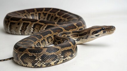 Obraz premium Burmese Python on studio background