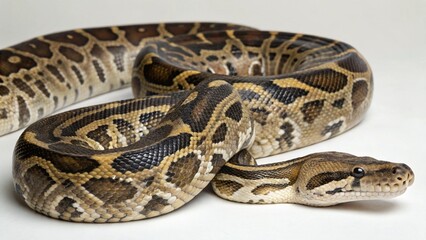 Burmese Python on studio background