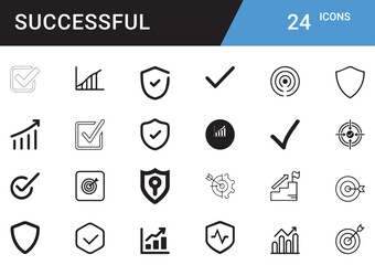 Success and Achievement Vector Icon Set – Business Growth, Goal, Motivation, Leadership, Strategy, Trophy, Award, Progress, Teamwork, Career Development, Innovation, Empowerment Planning editable icon