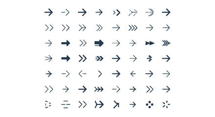 Fototapeta premium Set of 38 Arrow Icons in Various Styles and Directions