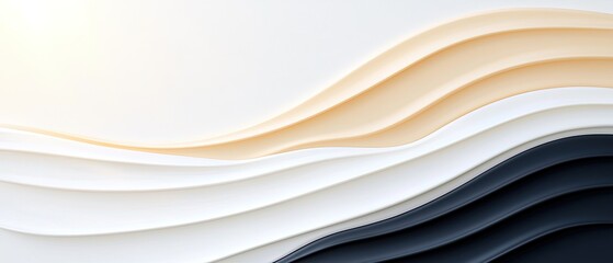 Abstract wavy layers of soft color tones