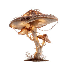 Fototapeta premium Enchanting Fairy Mushroom with Glowing Lights